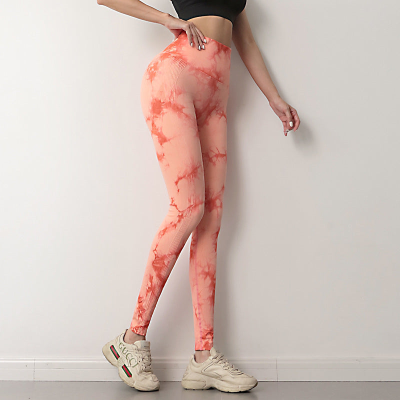 Tie-Dye Fitness Legging voor Dames – Naadloos & Shapend