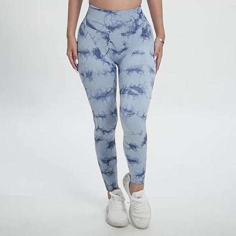 Tie-Dye Fitness Legging voor Dames – Naadloos & Shapend